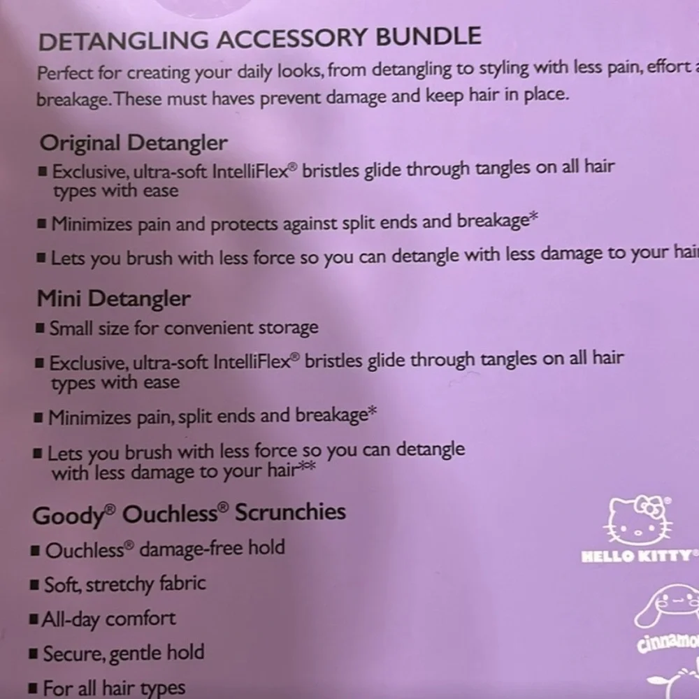 Wet Brush + Goody Detangling Bundle Hello Kitty